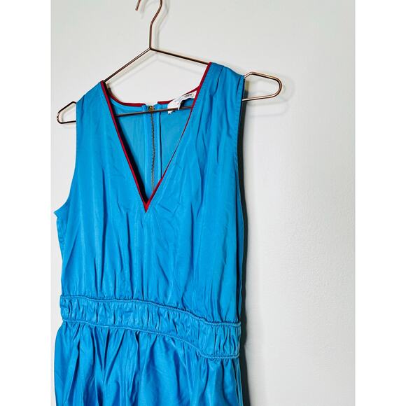 ROKSANDA COLLECTIVE Bright Blue V-Neck Sleeveless Zipper Back Midi Dress Size 6 - Picture 15 of 15